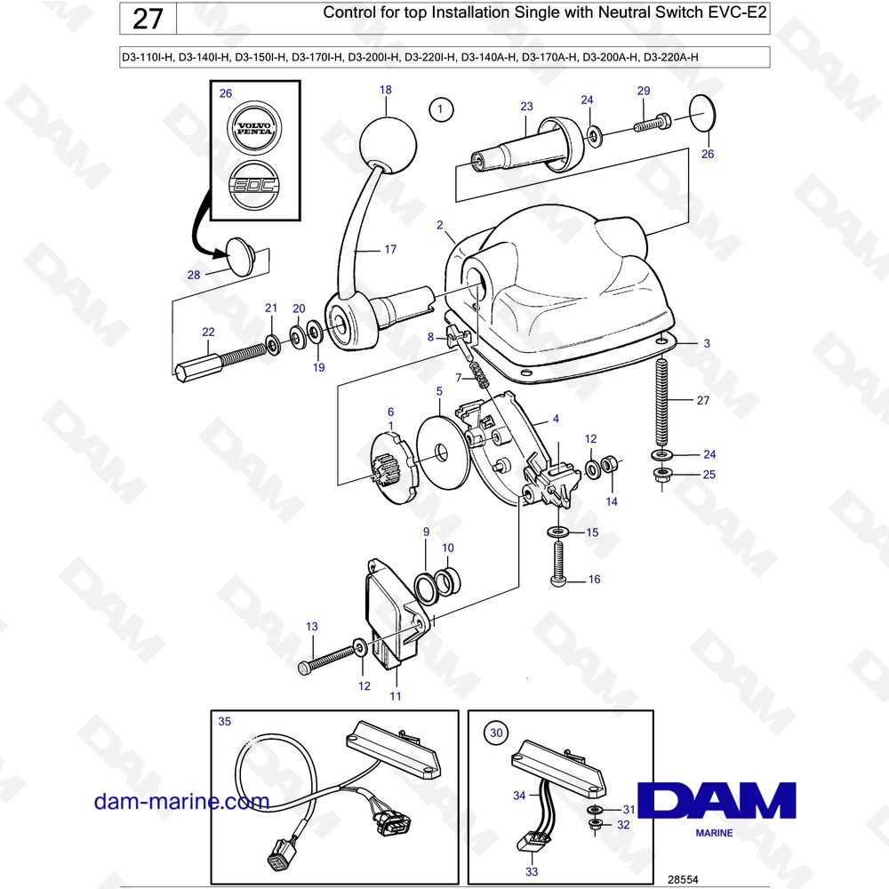 Spare Parts And Exploded Views For Volvo Penta D A H